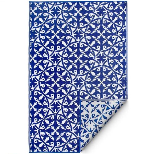 Tapis Extérieur Réversible En Plastique Recyclé San Juan Dark Blue 240x300 Cm