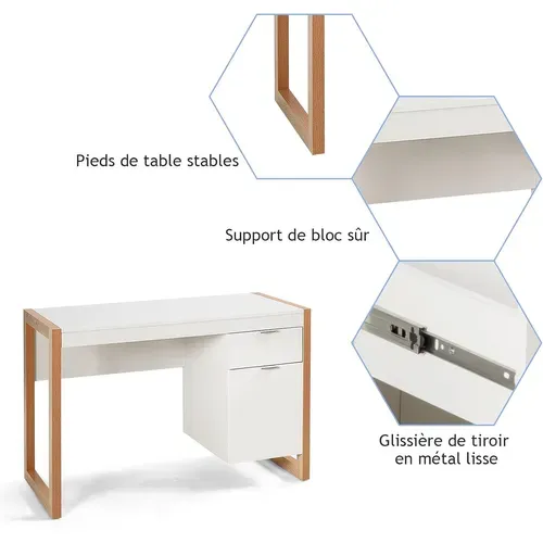 Bureau Informatique Style Moderne 112,5 X 50 X 75 Cm 1 Tiroirs,table D’etude Pour Chambre