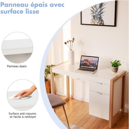 Bureau Informatique Style Moderne 112,5 X 50 X 75 Cm 1 Tiroirs,table D’etude Pour Chambre