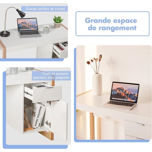 Bureau Informatique Style Moderne 112,5 X 50 X 75 Cm 1 Tiroirs,table D’etude Pour Chambre