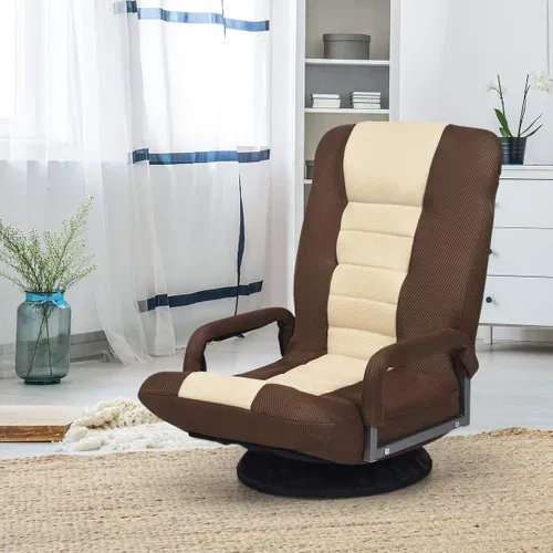 Fauteuil Pliable De Sol, Chaise De Jeu Avec Dossier Réglable Sur 6 Positions (marron)