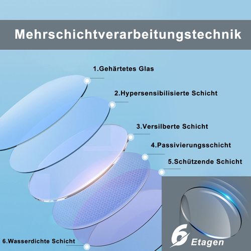 Miroir Avec Éclairage Rond Miroir Mural LED Ip44 50cm Avec Fonction Miroir Tactile Éclairé Rond