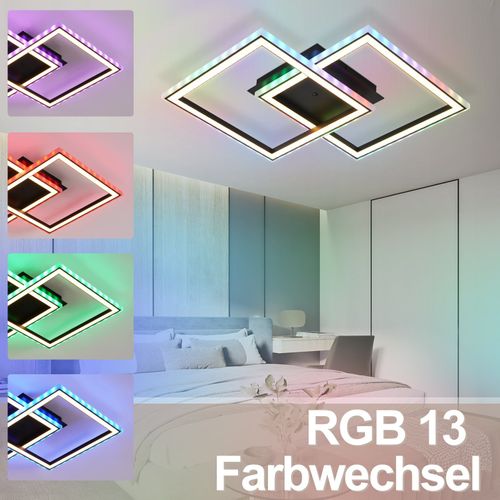 Plafonnier LED Pour Salon Intensité Variable Moderne Rgb Avec Télécommande 3000-6000k Rgb Moderne 13