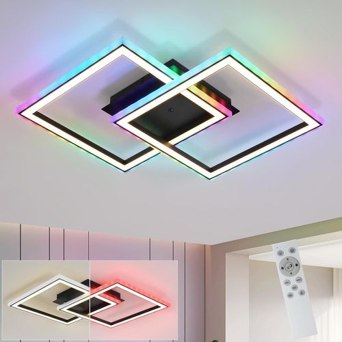 Plafonnier LED Pour Salon Intensité Variable Moderne Rgb Avec Télécommande 3000-6000k Rgb Moderne 13