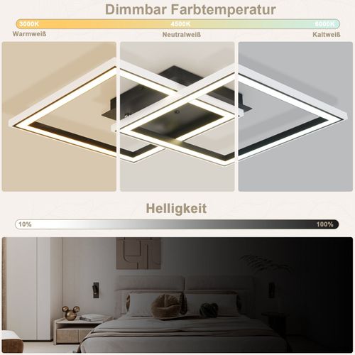 Plafonnier LED Pour Salon Intensité Variable Moderne Rgb Avec Télécommande 3000-6000k Rgb Moderne 13