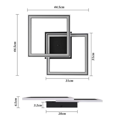 Plafonnier LED Pour Salon Intensité Variable Moderne Rgb Avec Télécommande 3000-6000k Rgb Moderne 13