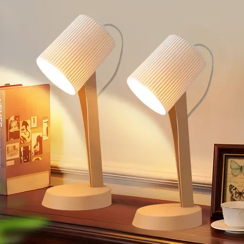 Lampe De Table Salon Lampe De Chevet Avec Câble 37,4 Cm Lot De 2 Petites Lampes E14