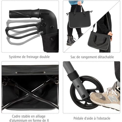 Trottinette Pliable DREAMADE – Aluminium, Hauteur Réglable, Double Suspension, Pour Enfant 8+ Et Adulte