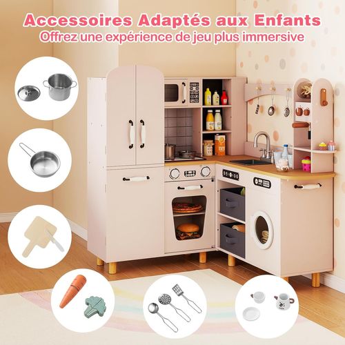 Micro-Ondes pour Cuisine Enfant Aliments Jouet avec Lumières et Sons | Micro-Ondes Réaliste Minuteur pour de Rôle Maternelle Maison École Restaurant