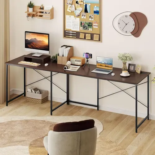 Bureau D'angle En L Réversible 150x150x74cm, Support Moniteur, 3 Trous De Câble ,brun