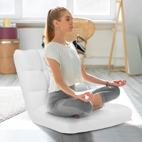 Canapé Paresseux Tatami Pliable Chaise De Plancher Coussin De Chaise De Lit Siège De Sol (blanc)