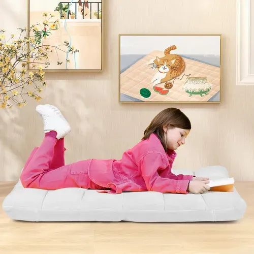 Canapé Paresseux Tatami Pliable Chaise De Plancher Coussin De Chaise De Lit Siège De Sol (blanc)
