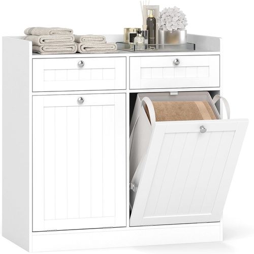 Meuble De Salle De Bain Avec Panier A Linge Integre