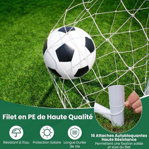 But De Football Exterieur, Cage De Foot Avec Cadre Métallique Robuste, Filet En Pe, Piquets