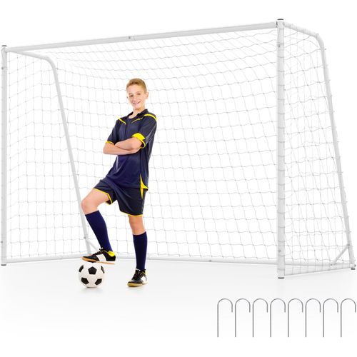 But De Football Exterieur, Cage De Foot Avec Cadre Métallique Robuste, Filet En Pe, Piquets