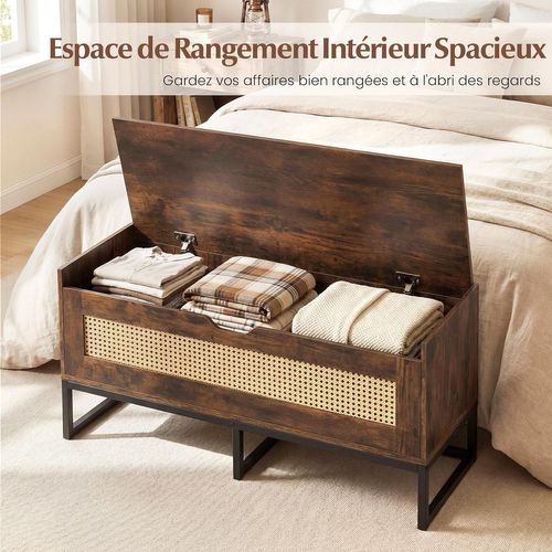 Banc De Rangement En Rotin 100 Cm, Banc Chaussures, Charge 200 Kg, 100 X 35 X 44 Cm (industriel)