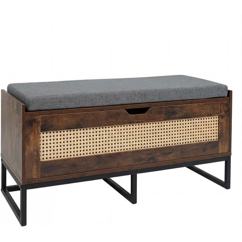 Banc De Rangement En Rotin 100 Cm, Banc Chaussures, Charge 200 Kg, 100 X 35 X 44 Cm (industriel)
