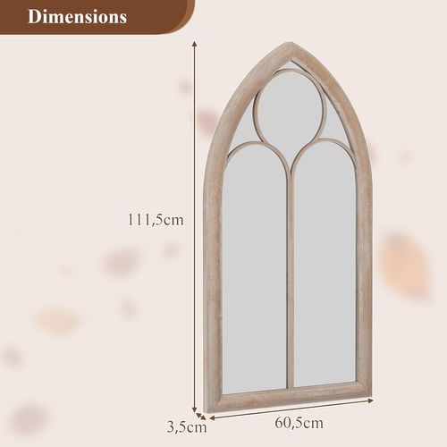 Grand Miroir Mural Arche Exterieur Interieur, Miroir Decoration Murale De Fenêtre (111,5 X 60,5 Cm)
