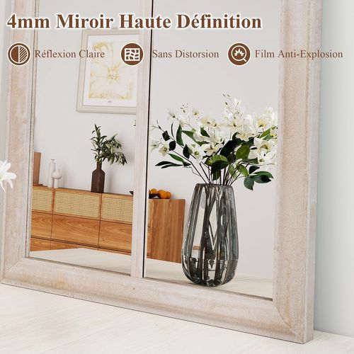 Grand Miroir Mural Arche Exterieur Interieur, Miroir Decoration Murale De Fenêtre (111,5 X 60,5 Cm)