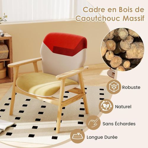 Fauteuil D'appoint Moderne, Chaise Rembourrée Avec Dossier Spacieux, Coussin D'assise En Mousse