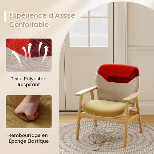 Fauteuil D'appoint Moderne, Chaise Rembourrée Avec Dossier Spacieux, Coussin D'assise En Mousse