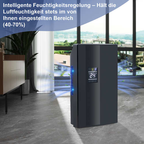 Déshumidificateur 2000 Ml Avec Télécommande, Minuterie 24 H, Nettoyage Uv Et Mode Veille (noir)