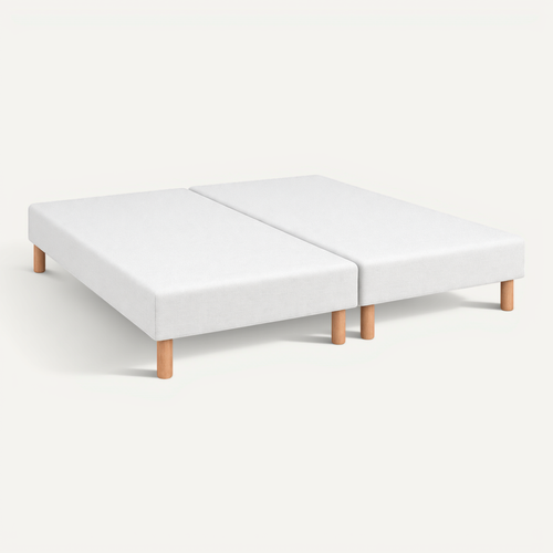Sommier Tapissier Blanc 100x200x2 (200x200) - Fabrication Française Artisanale - Pieds s - Hau