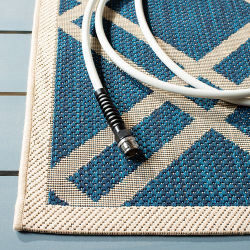 Tapis Cour 201 X 290 Cm Treillis Thalia Bleu