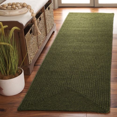 Tapis Braided 69 X 183 Cm Contemporain Mirabel Vert