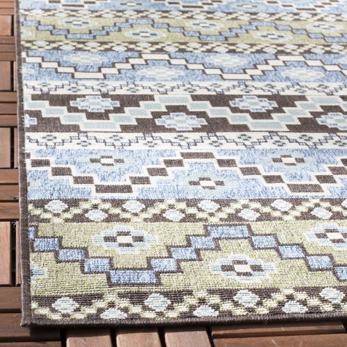 Tapis Véranda 201 X 290 Cm Audacieux Et Lumineux Una Bleu