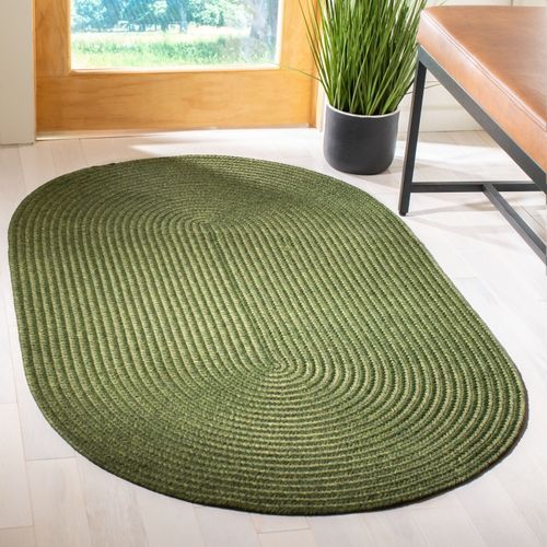 Tapis Braided 91 X 152 Cm Contemporain Mirabel Vert