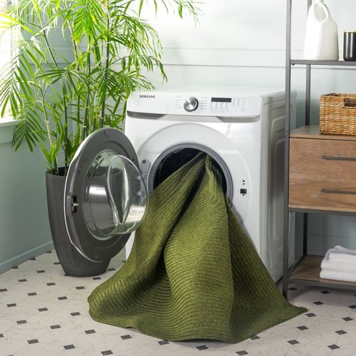 Tapis Braided 91 X 152 Cm Contemporain Mirabel Vert