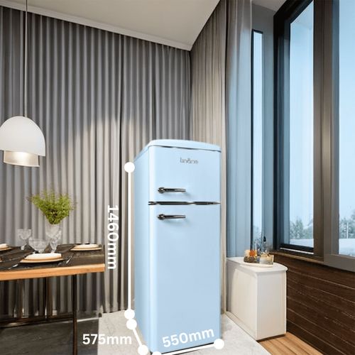 Réfrigérateur Congélateur 2 Portes Retro Arzy Ljdd206blue 206 Litres Bleu Lavande