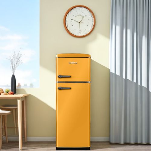 Linarie Réfrigérateur Congélateur 2 Portes Retro Arzy Ljdd206orange 206 Litres Orange