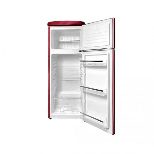 Réfrigérateur Congélateur 2 Portes Retro Arzy Ljdd206bordeaux 206 Litres Bordeaux