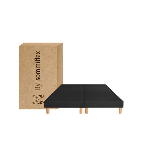 Lot De 2 Sommiers Tapissiers Noir 80x200 Ensemble 160x200 Fabrication Française Artisanale