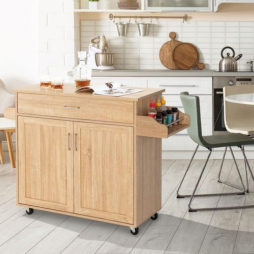 Desserte De Cuisine, À Roulettes Etagère Réglable Sur 3 Niveaux