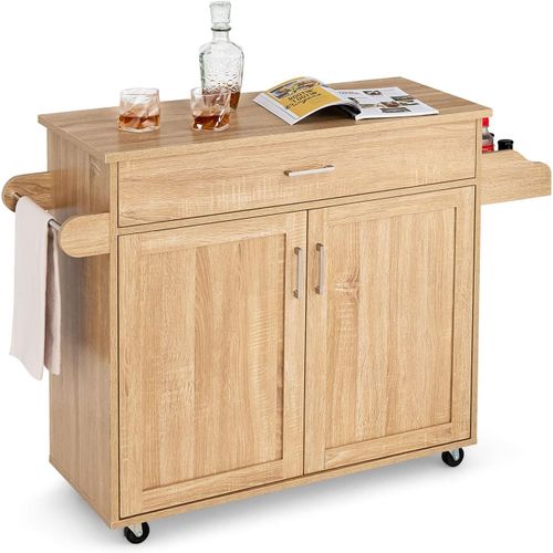 Desserte De Cuisine, À Roulettes Etagère Réglable Sur 3 Niveaux