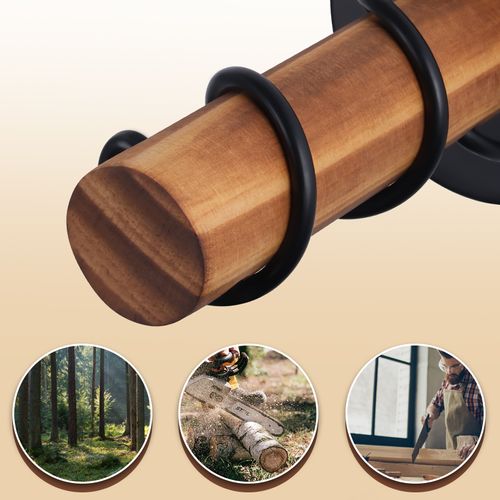 Applique Murale En Bois Noir E27 Industriel  - Sans Ampoule