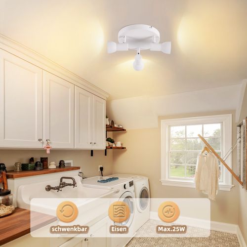 Spot De Plafond 3 Flammes, Rond, éclairage D'intérieur, Blanc, Métal, Culot Gu10