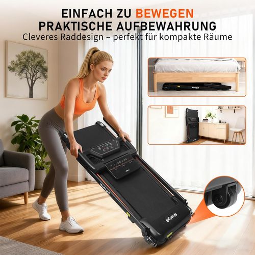 Tapis De Course Pliable 14km/h - Walking Pad Bureau Avec Inclinaison 7%