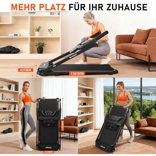 Tapis De Course Pliable 14km/h - Walking Pad Bureau Avec Inclinaison 7%