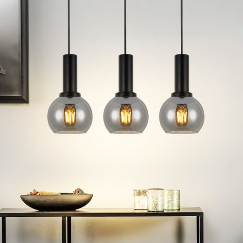Lampe Suspendue Vintage Verre 30cm - Abat-jour Orange Ou Vert, Câble Réglable 1.8m, Culot E27