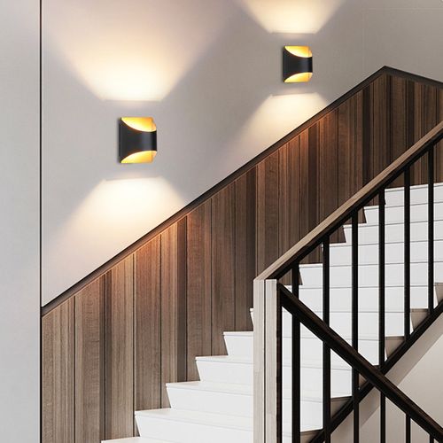 Applique Murale  Noire Et Dorée - Appliques Murales Modernes Pour Escaliers, Chambre D'enfant