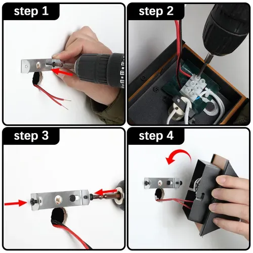 Applique Murale  Noire Et Dorée - Appliques Murales Modernes Pour Escaliers, Chambre D'enfant