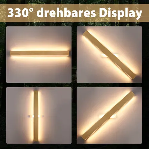 Applique Murale LED Lampe Murale D'intérieur En Bois 100 Cm 36w Moderne Lumière Indirecte Haut Et