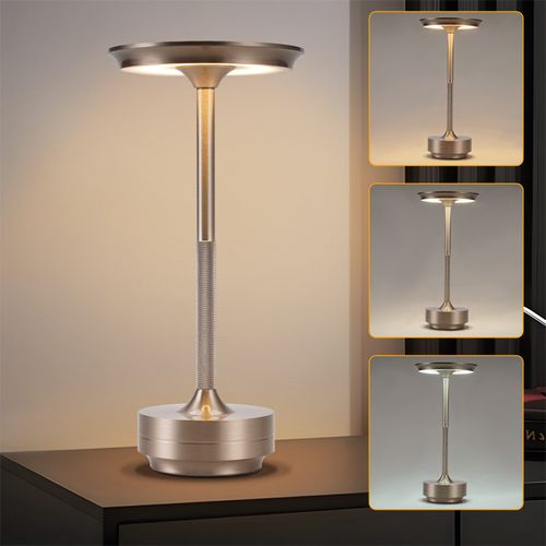 Lampe De Chevet Sans Fil À Piles Lampe De Table LED Tactile À Intensité Variable