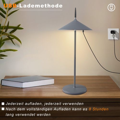 Lampe De Table Sans Fil, Lampe De Chevet LED, Batterie 1800mha, Rechargeable, Tactile
