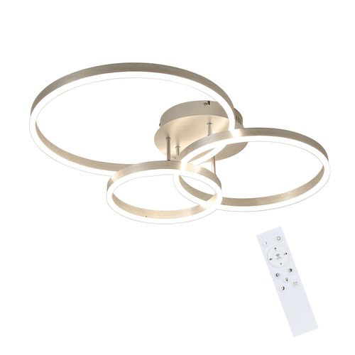 Plafonnier LED Lampe De Salon à Intensité Variable, 82 Cm, Doré, 74 W Avec Télécommande