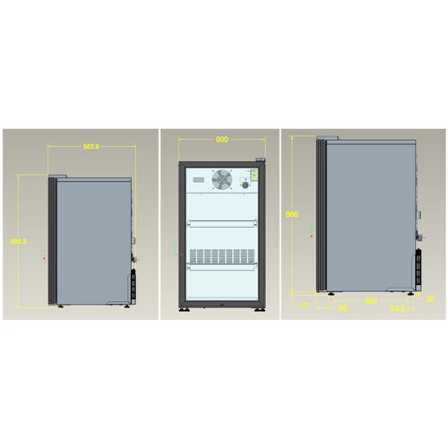 Mini-armoire Réfrigérée Positive Noire Porte Vitrée 136 L -
